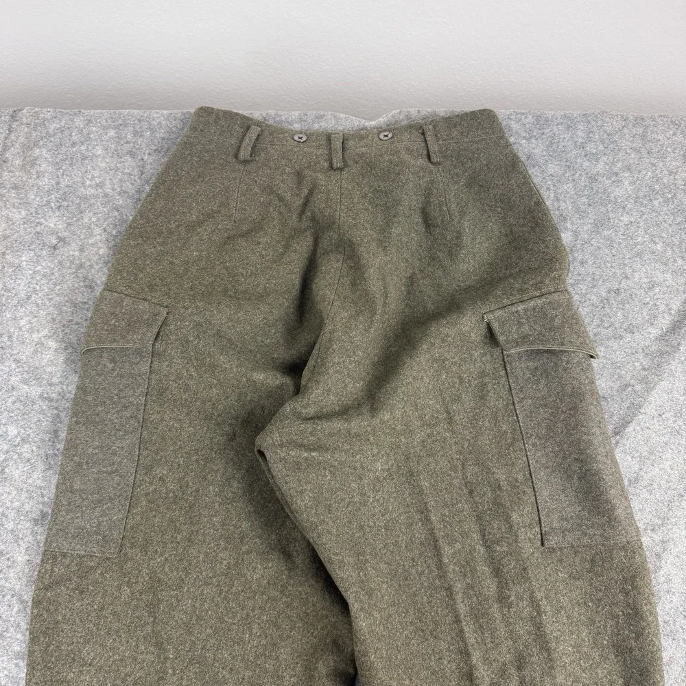 VTG WWII Pants Swedish Army Crown M39 30x32 Wool Cargo Military Trousers 1941